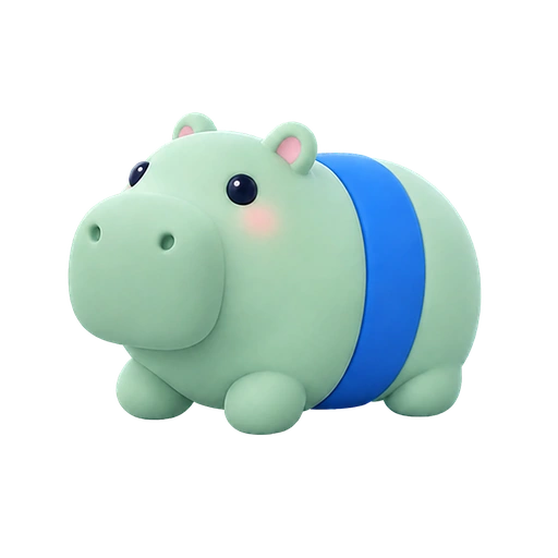 The in-app hippo resting